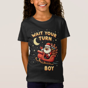 🎅🦃Wacht je beurt, dikke jongen! Grappige kalkoen T-shirt