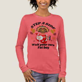 Wacht je beurt dikke jongen grappige Thanksgiving Tri-Blend Shirt