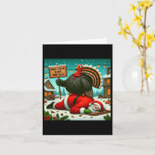 Wacht je beurt dikke jongen kalkoen kerstman grapp kaart (Gele Bloem)