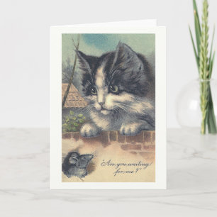 "Wacht je op mij?"  Wenskaart Kaart