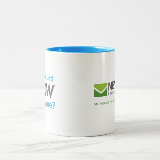 Wacht je tot nu toe om het me te vertellen? tweekleurige koffiemok (Center)