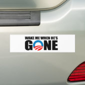 WACHT ME WANNEER HIJ GAAT. BUMPERSTICKER (Op auto)