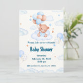 Wacht nauwelijks neutraal, blauw en wit Baby showe Kaart (Staand voorkant)