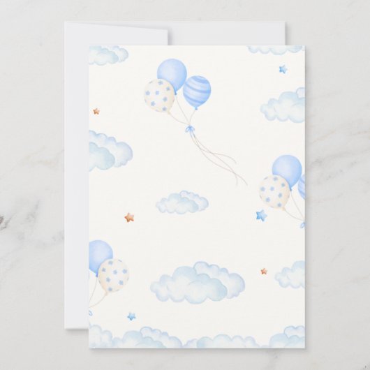 Wacht nauwelijks neutraal, blauw en wit Baby showe Kaart (Achterkant)