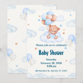 Wacht nauwelijks neutraal, blauw en wit Baby showe Kaart (Voorkant / Achterkant)