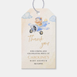 Wacht nauwelijks op Teddy Bear in het vliegtuig Cadeaulabel