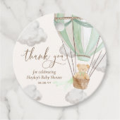 Wacht nauwelijks Teddy Bear Mint Dank u Baby showe Bedankjes Labels (Voorkant)