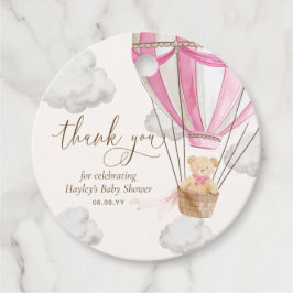 Wacht nauwelijks Teddy Bear Pink Dank je wel Baby Bedankjes Labels