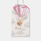 Wacht nauwelijks Teddy Bear Pink Dank je wel Baby Cadeaulabel (Voorkant)