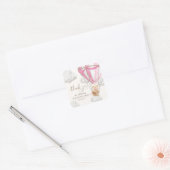 Wacht nauwelijks Teddy Bear Pink Dank je wel Baby  Vierkante Sticker (Envelop)