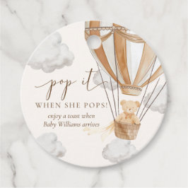 Wacht nauwelijks tot Tan Teddy Bear het Pop als ze Bedankjes Labels