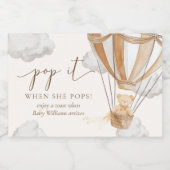 Wacht nauwelijks tot Tan Teddy Bear het Pop als ze Sparkling Wijnetiket (Enkel label)