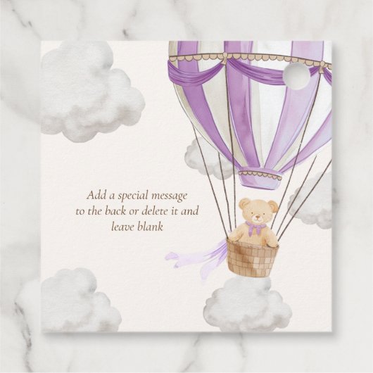 Wacht nauwelijks tot Teddy Bear het Lila Pop als z Bedankjes Labels (Achterkant)