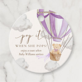 Wacht nauwelijks tot Teddy Bear het Lila Pop als z Bedankjes Labels