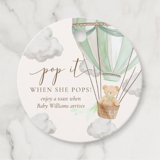 Wacht nauwelijks tot Teddy Bear Mint Pop het als z Bedankjes Labels (Voorkant)