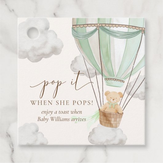 Wacht nauwelijks tot Teddy Bear Mint Pop het als z Bedankjes Labels (Voorkant)