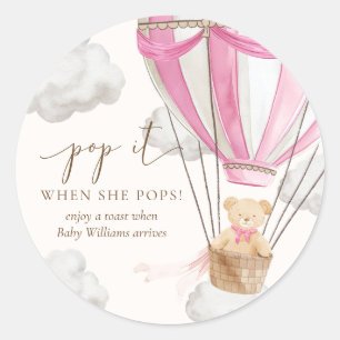 Wacht nauwelijks tot Teddy Bear Pink Pop het als z Ronde Sticker