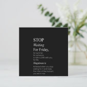 wacht niet meer op vrijdag kaart (Staand voorkant)