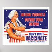 Wacht niet met oom Sam Retro te vaccineren. Poster (Voorkant)