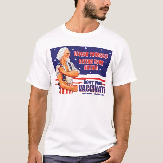 Wacht niet met oom Sam Retro te vaccineren. T-shirt (Voorkant)