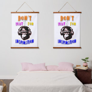 Wacht niet op inspiratie hangend wandkleed