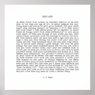 Wacht niet op Live Quote van A.W. Doys Poster