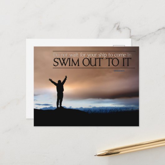 "Wacht niet op uw Inspirerend" Offerte Briefkaart (Voorkant / Achterkant in situ)