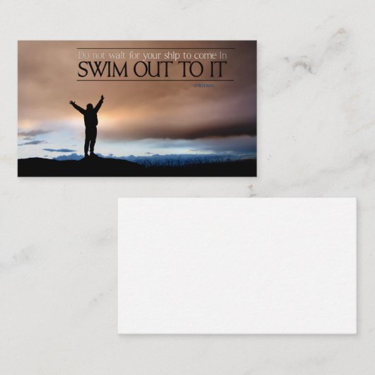 "Wacht niet op uw Inspirerend" Offerte Notitiekaartje (Voorkant / Achterkant)