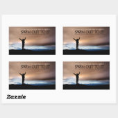 "Wacht niet op uw Inspirerend" Offerte Rechthoekige Sticker (Vel)