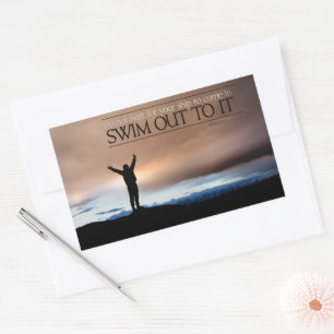 "Wacht niet op uw Inspirerend" Offerte Rechthoekige Sticker