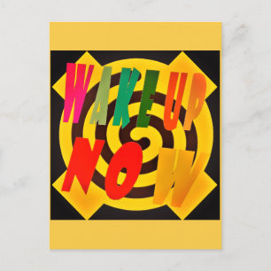 WACHT NU HET ZAND COLORED ONTWERP MET RODE ZWART O BRIEFKAART