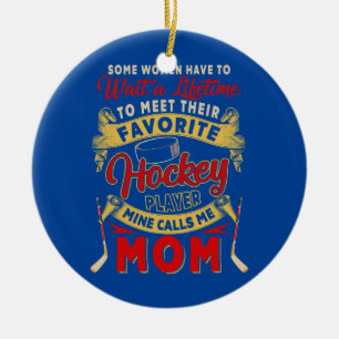 Wacht om de favoriete Hockey Player Funny Mine te Keramisch Ornament