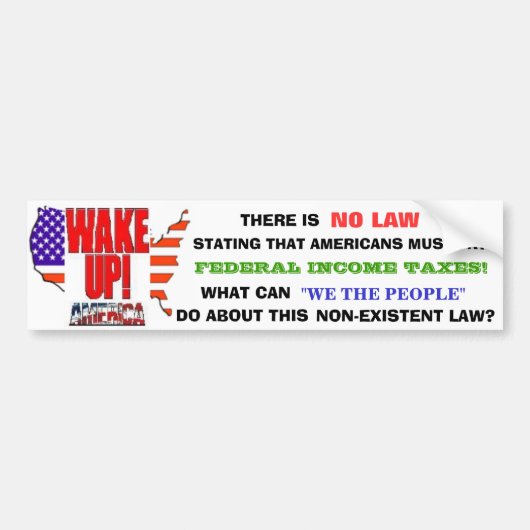 WACHT OP, AMERIKA! BUMPERSTICKER (Voorkant)