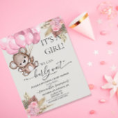 Wacht op Baby shower Teddy Bear Boho Girl roze