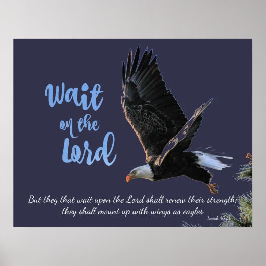 Wacht op de Heer; Eagles Bible Verse Poster (Voorkant)