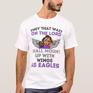 Wacht op de Heer... hij zal je kracht weer zwart m T-shirt