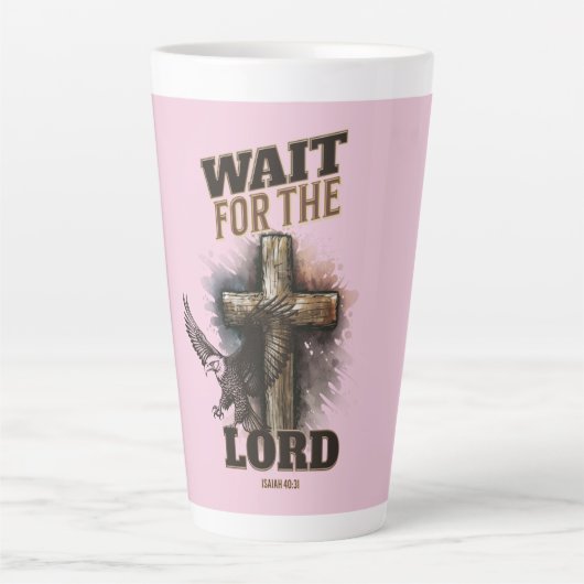 Wacht op de HEER Jesaja 40:31 Latte Mok (Voorkant)