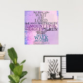 Wacht op de Lord Scripture (Isaiah 40:31) Poster (Thuiskantoor)