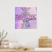 Wacht op de Lord Scripture (Isaiah 40:31) Poster (Keuken)