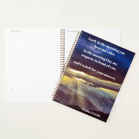 Wacht op God Psalm 5:3 Bijbelversie Planner (Display)