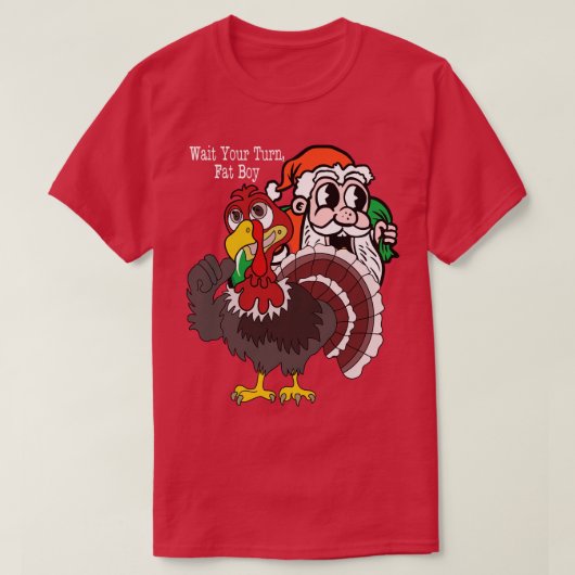 Wacht op je beurt dikke jongen t-shirt (Design voorkant)