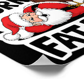 Wacht op je beurt Fat Boy Funny Turkey Santa Thank Poster (Hoek)