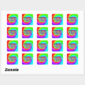 WACHT OP! VIERKANTE STICKER (Vel)