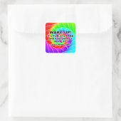WACHT OP! VIERKANTE STICKER (Tas)