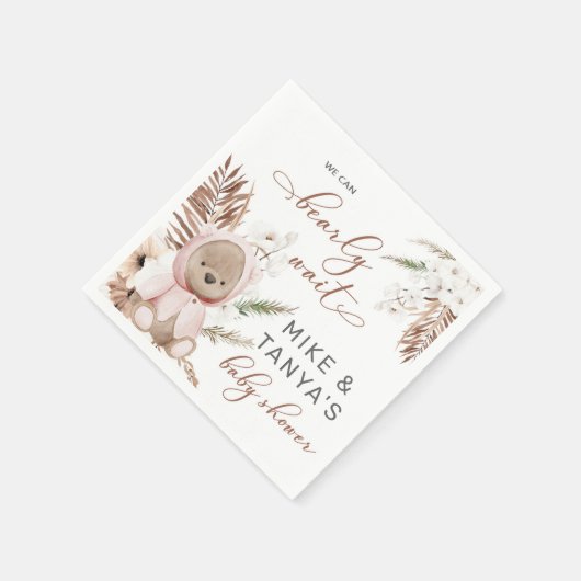 Wacht snel boho beer baby shower luiers. servet (Hoek)