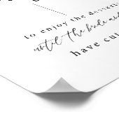 Wacht tot het bruiloftstaart dessert tafel bord poster (Hoek)