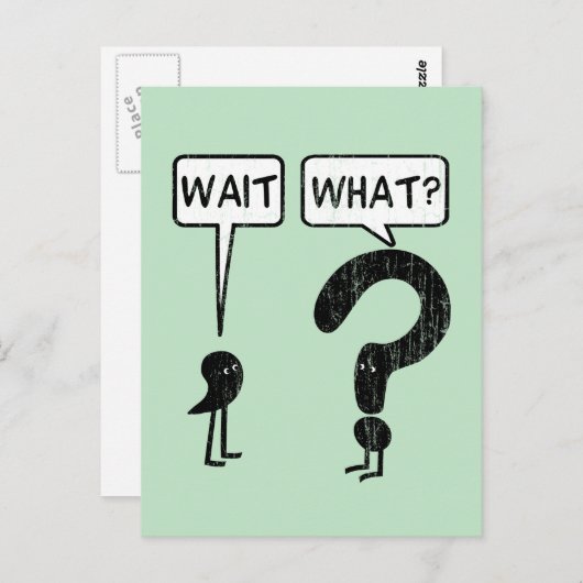 Wacht, wat? briefkaart (Voorkant / Achterkant)