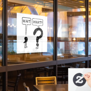 Wacht, wat? Engels leren  Raamsticker