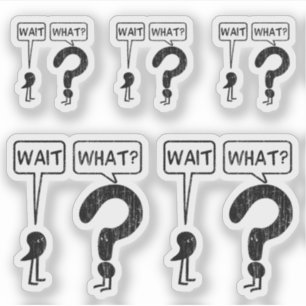 Wacht wat Grammar Cartoon 5 Funny Contour Cut Sticker