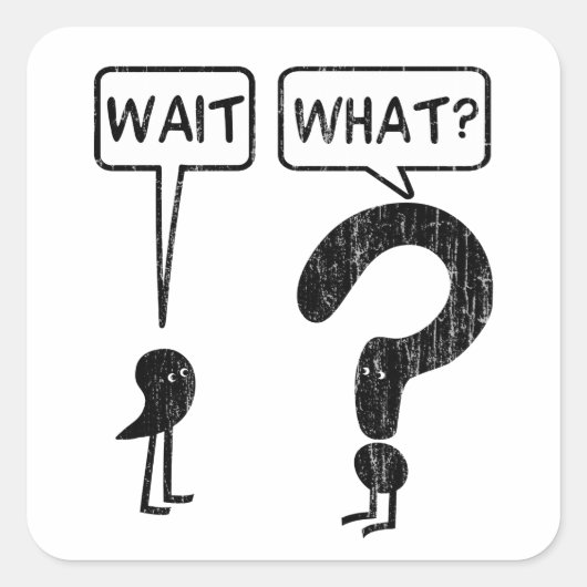 Wacht wat het Onderwijzen Grammar Spelling Vierkante Sticker (Voorkant)